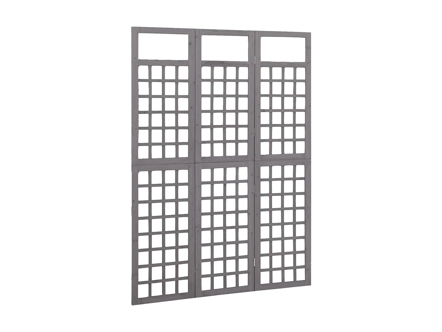 Cloison de séparation à 3 panneaux Bois de pin Gris 121x180