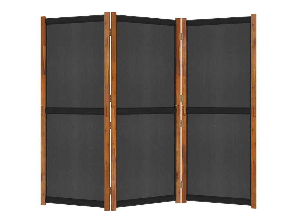 Cloison de séparation 3 panneaux Noir 210x180