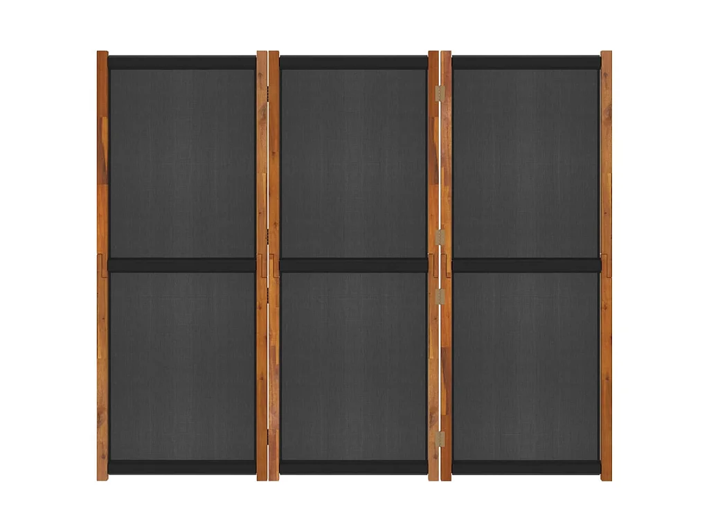 Cloison de séparation 3 panneaux Noir 210x180