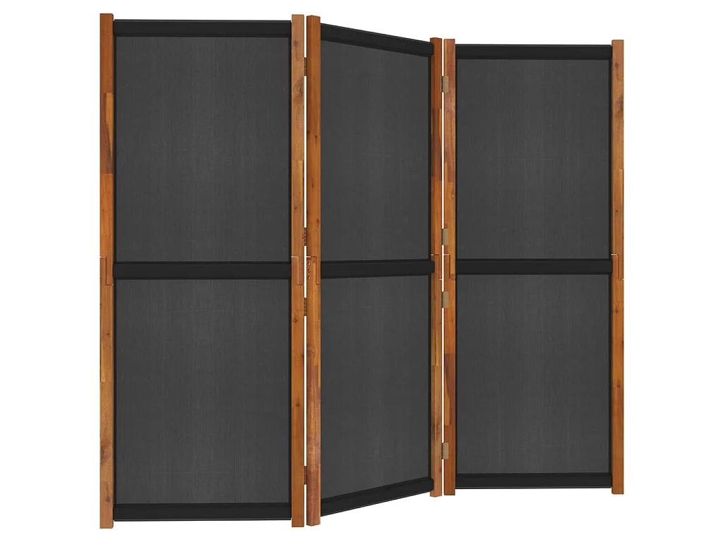 Cloison de séparation 3 panneaux Noir 210x180