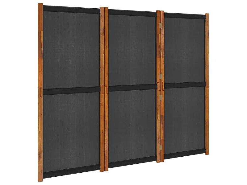 Cloison de séparation 3 panneaux Noir 210x180