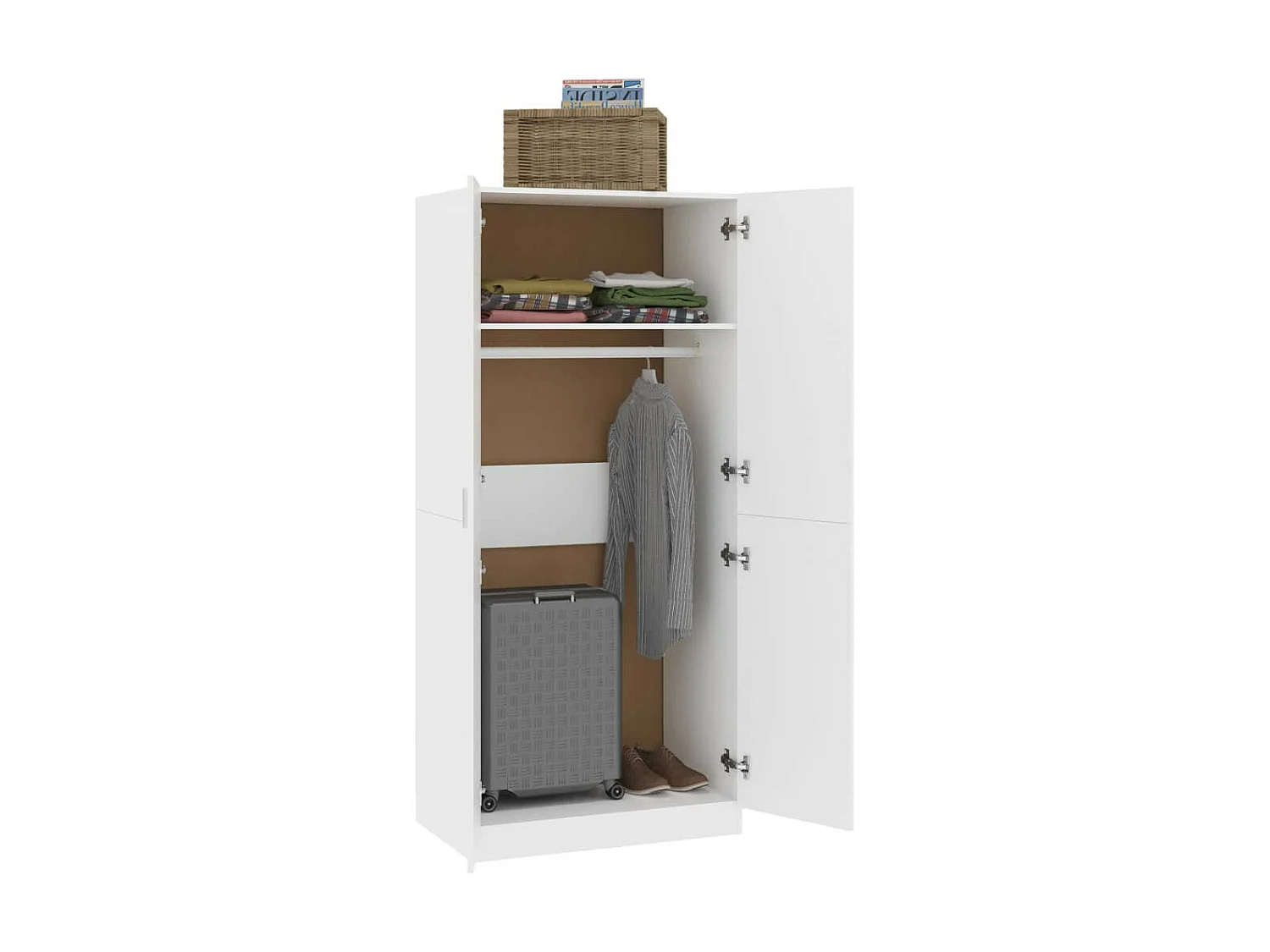 Armoire 2 portes blanc mate Pandra 80cm