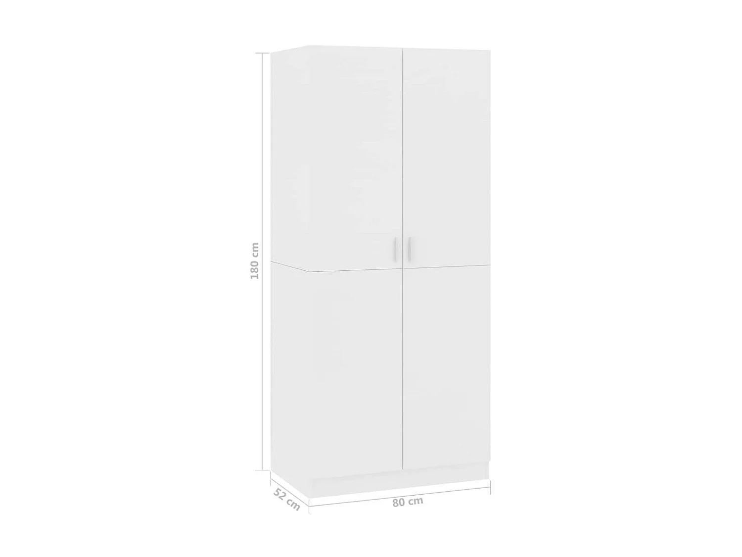 Armoire 2 portes blanc mate Pandra 80cm