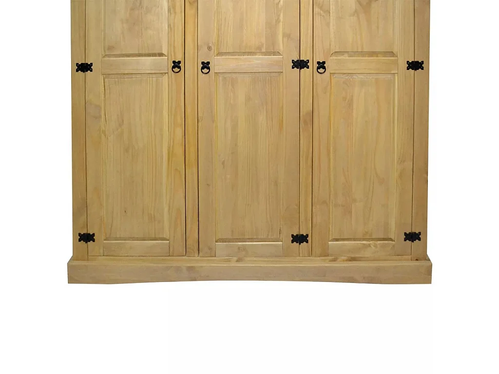 Armoire 3 portes pin massif naturel Mexica