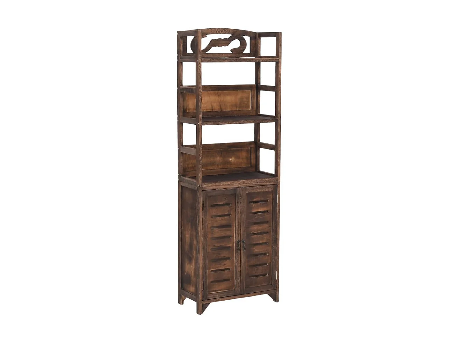 338506 Display Cabinet Dark Brown 46x24x140 Solid Paulownia Wood