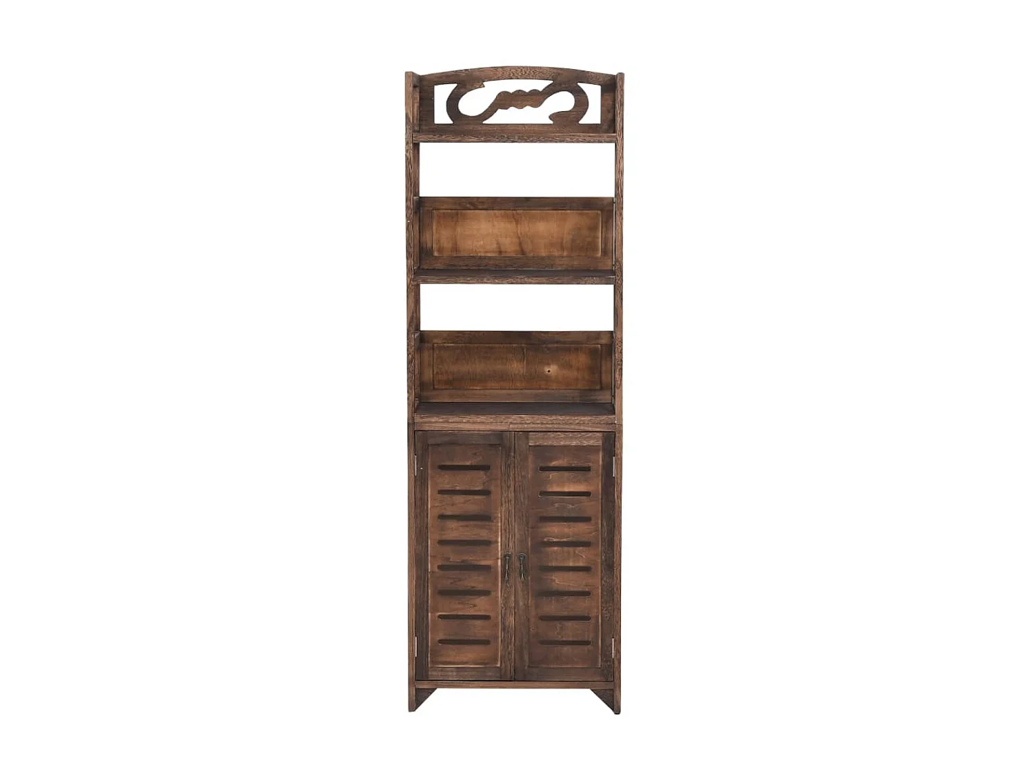 338506 Display Cabinet Dark Brown 46x24x140 Solid Paulownia Wood