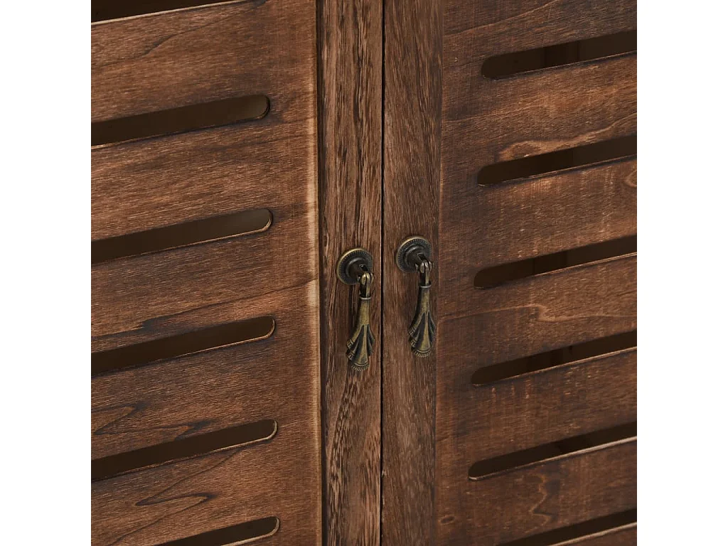 338506 Display Cabinet Dark Brown 46x24x140 Solid Paulownia Wood