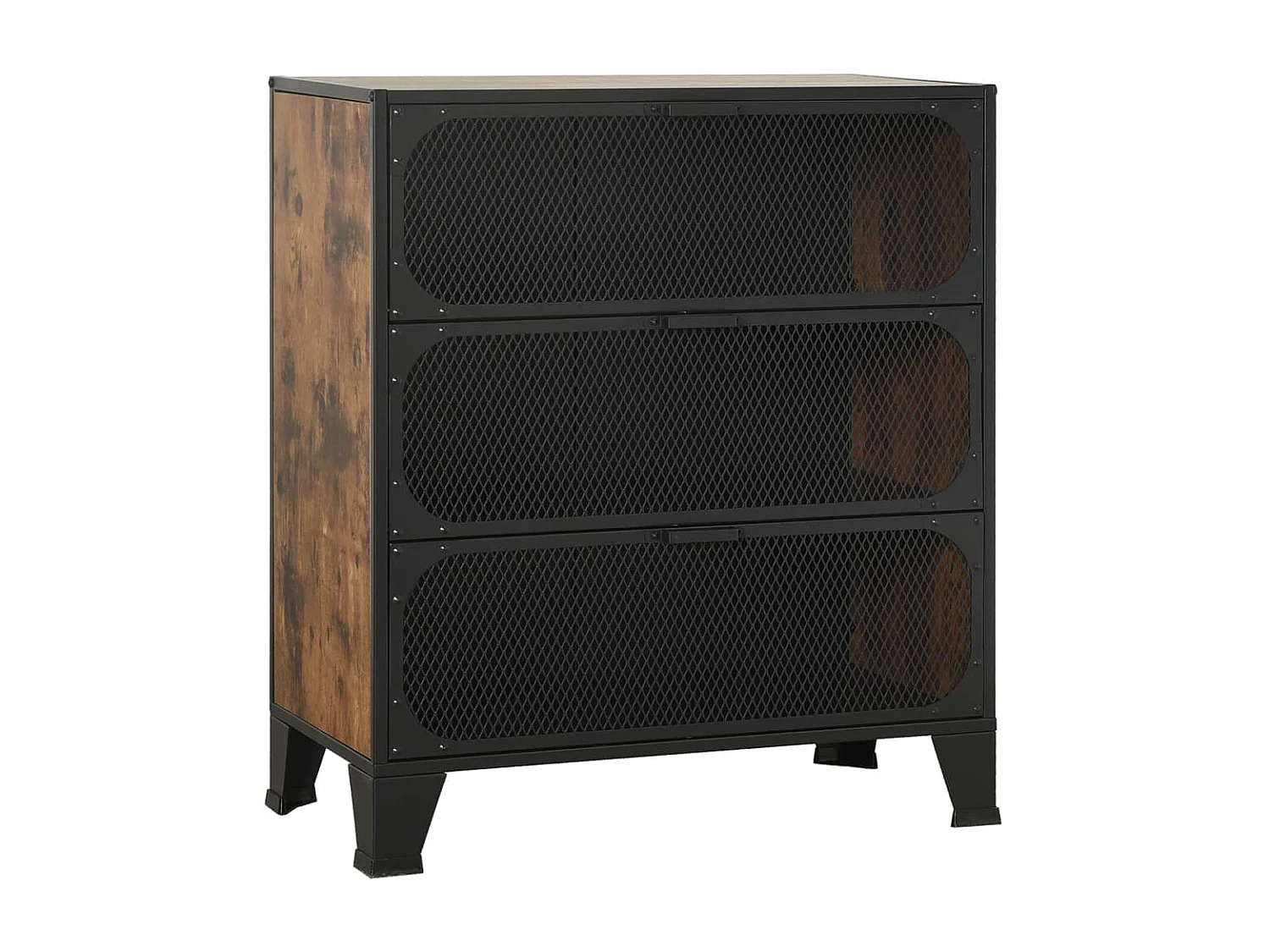 Armoire de rangement Marron rustique 72x36x82 Métal et MDF