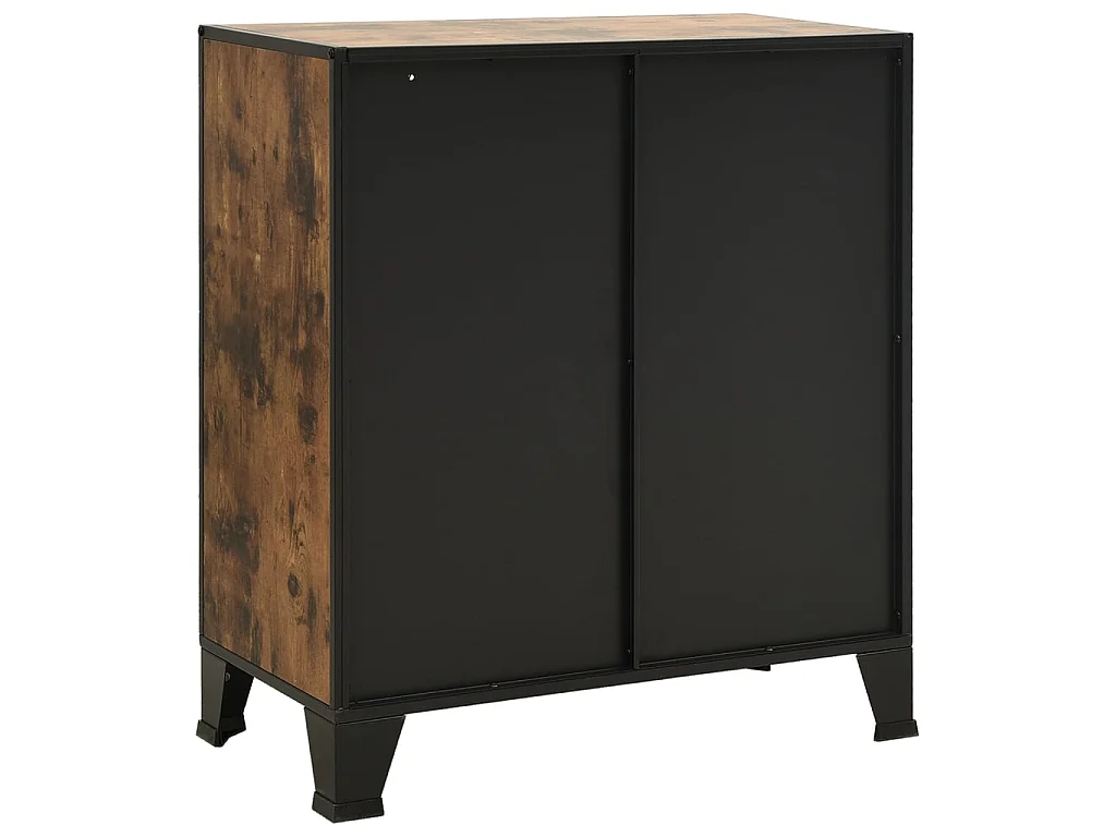Armoire de rangement Marron rustique 72x36x82 Métal et MDF