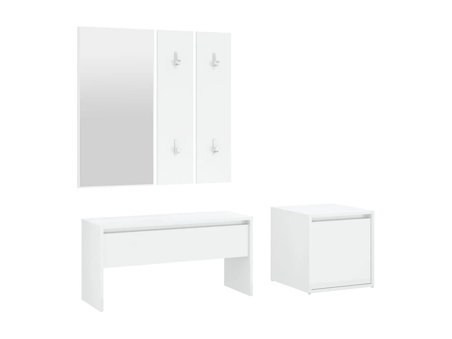 Ensemble de meubles de couloir Blanc brillant Bois d'ingénierie