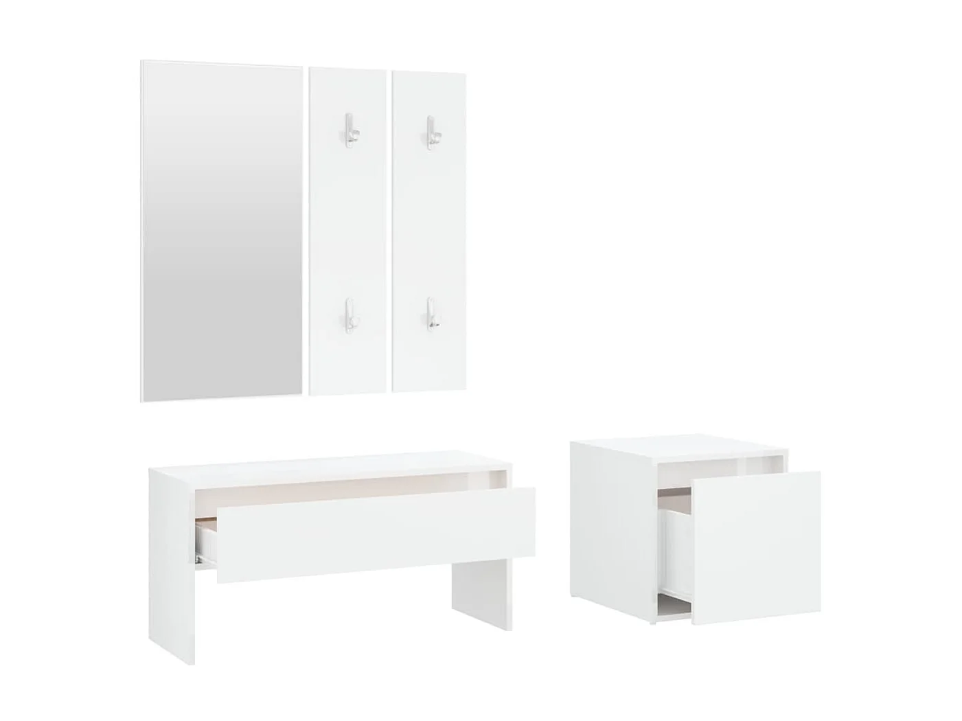 Ensemble de meubles de couloir Blanc brillant Bois d'ingénierie