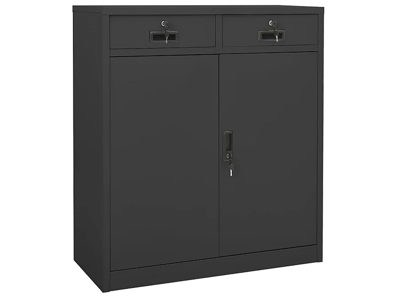 Armoire de bureau Anthracite 90x40x102 Acier 2