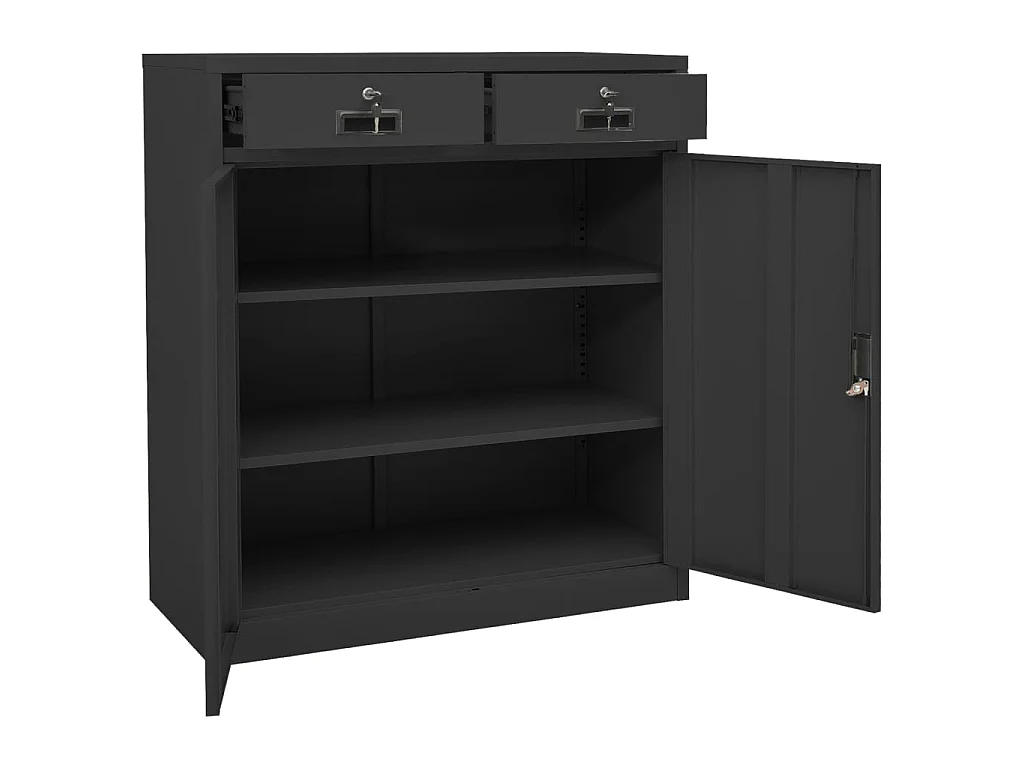 Armoire de bureau Anthracite 90x40x102 Acier 2