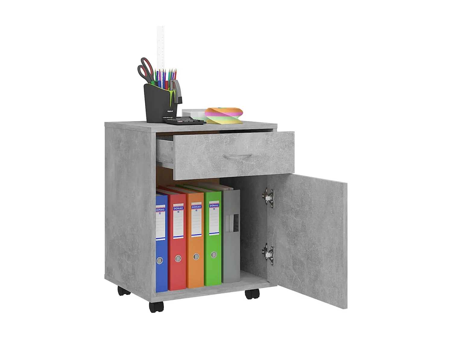 Armoire à roulettes Gris béton 45x38x54