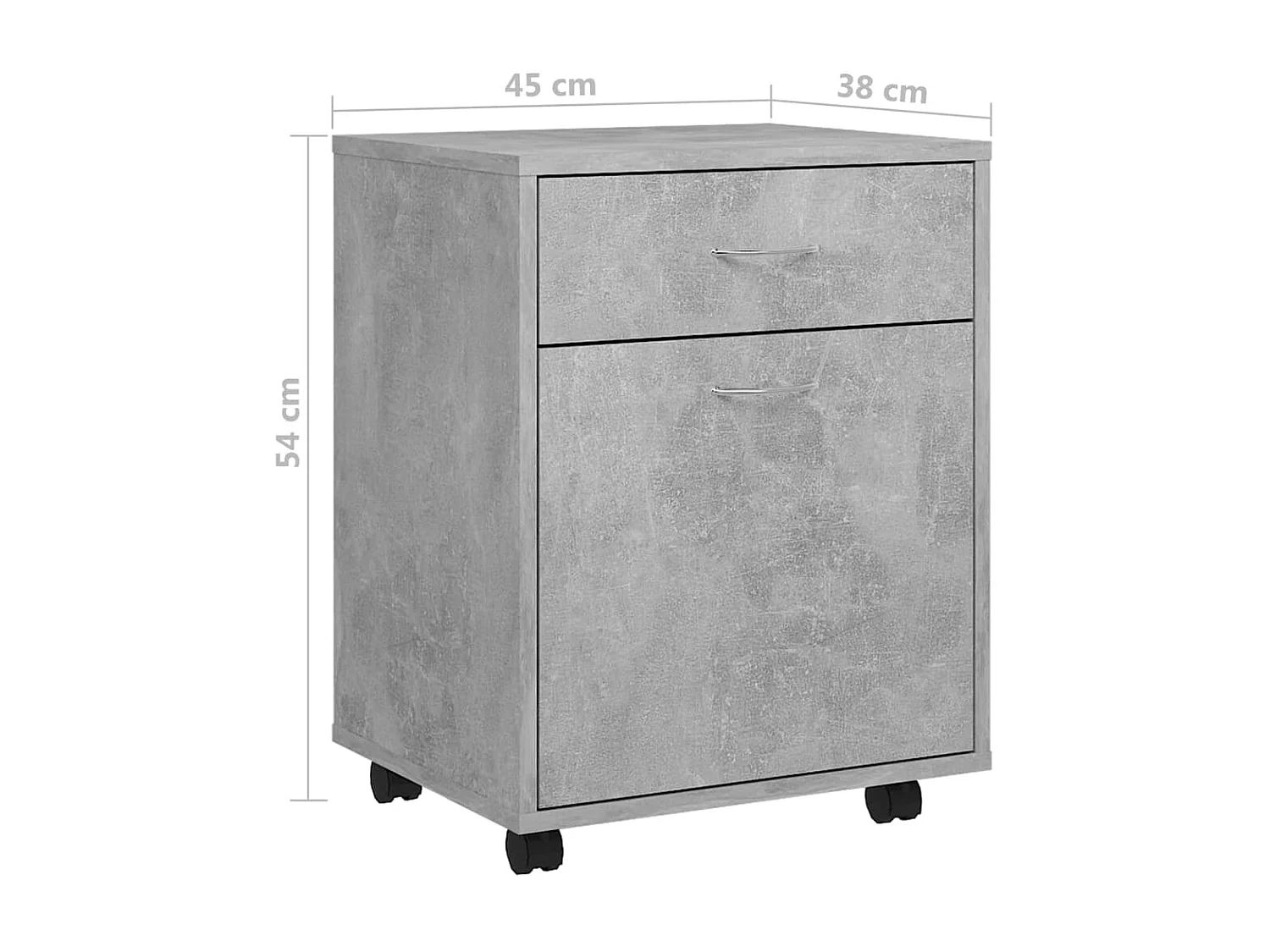 Armoire à roulettes Gris béton 45x38x54