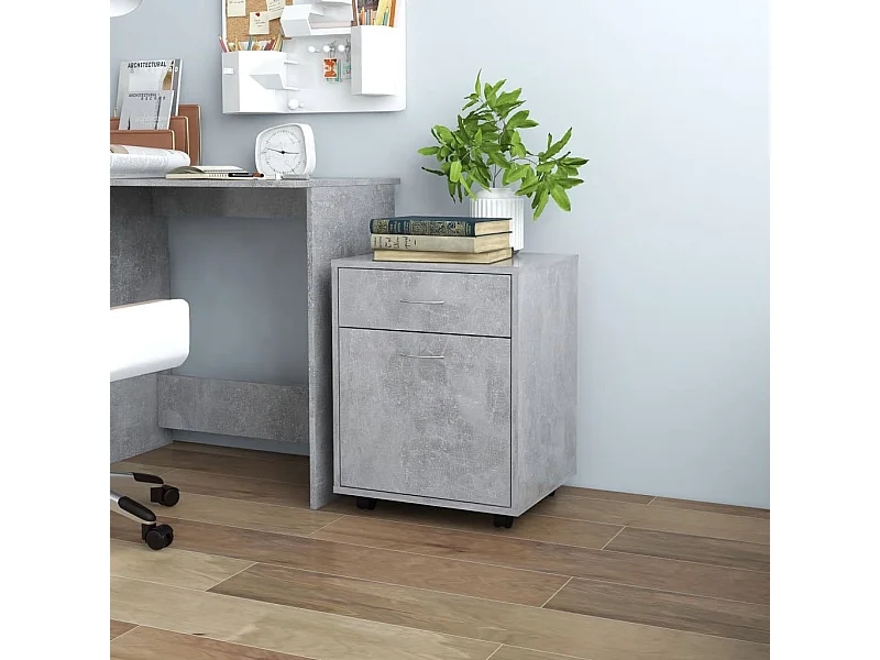 Armoire à roulettes Gris béton 45x38x54