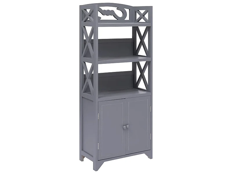 Armoire de salle de bain Gris 46x24x116 Bois de Paulownia