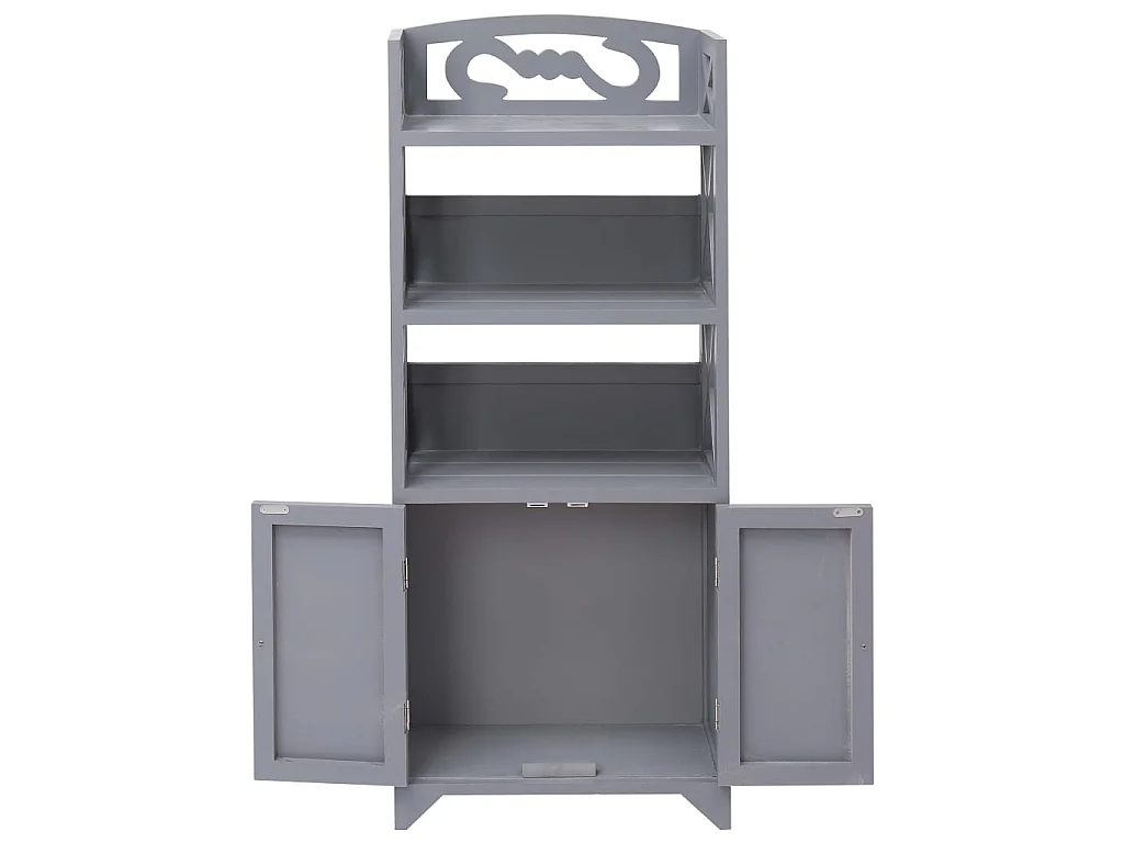 Armoire de salle de bain Gris 46x24x116 Bois de Paulownia