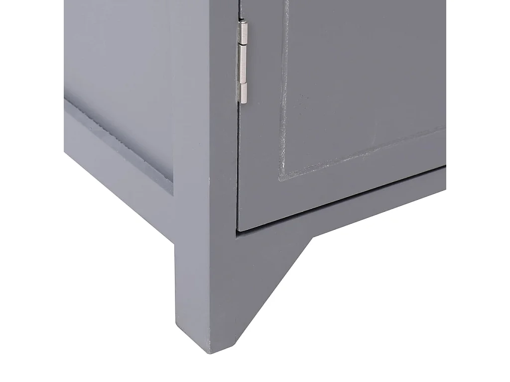 Armoire de salle de bain Gris 46x24x116 Bois de Paulownia