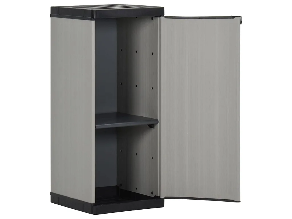Armoire de rangement de jardin 1 étagère Gris-noir 35x40x85