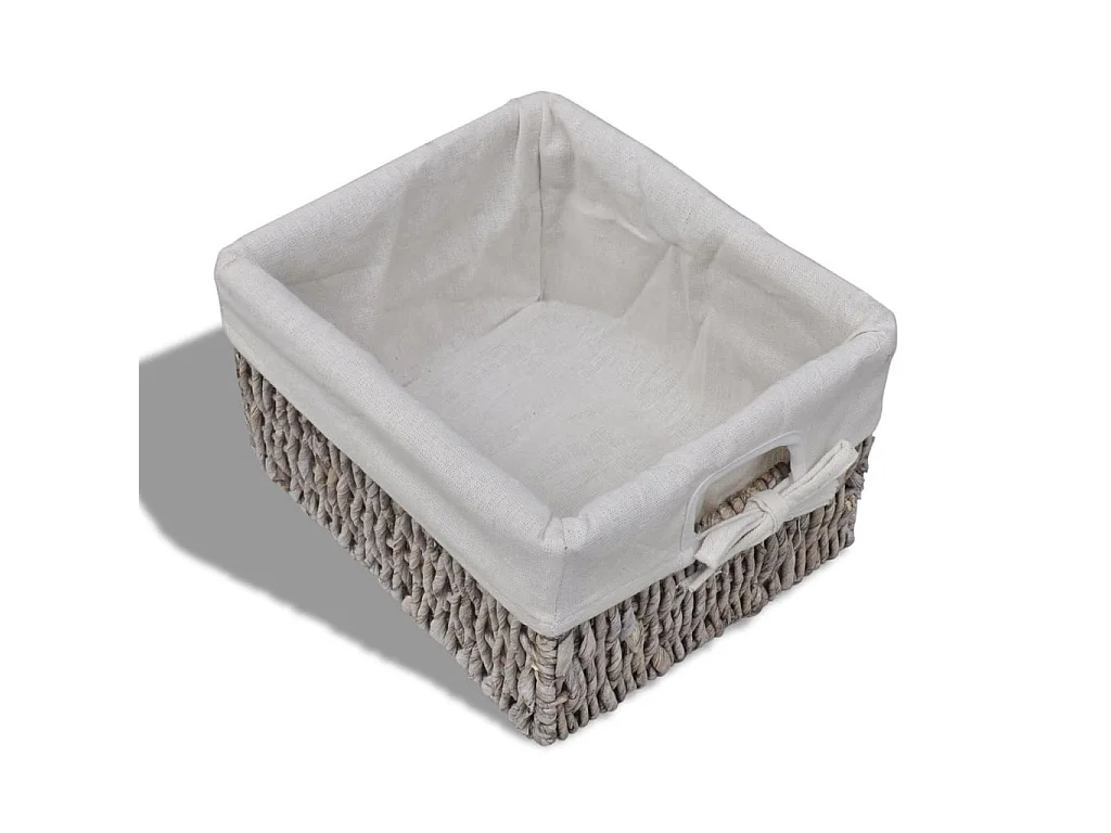 Armoire en bois 3 paniers gauches en tissage Marron