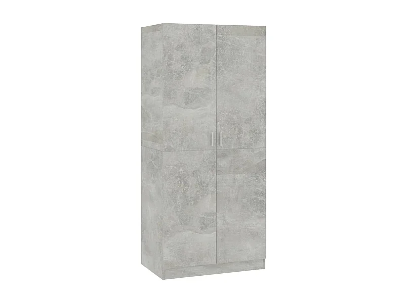Armoire 2 portes gris béton Pandra 80cm