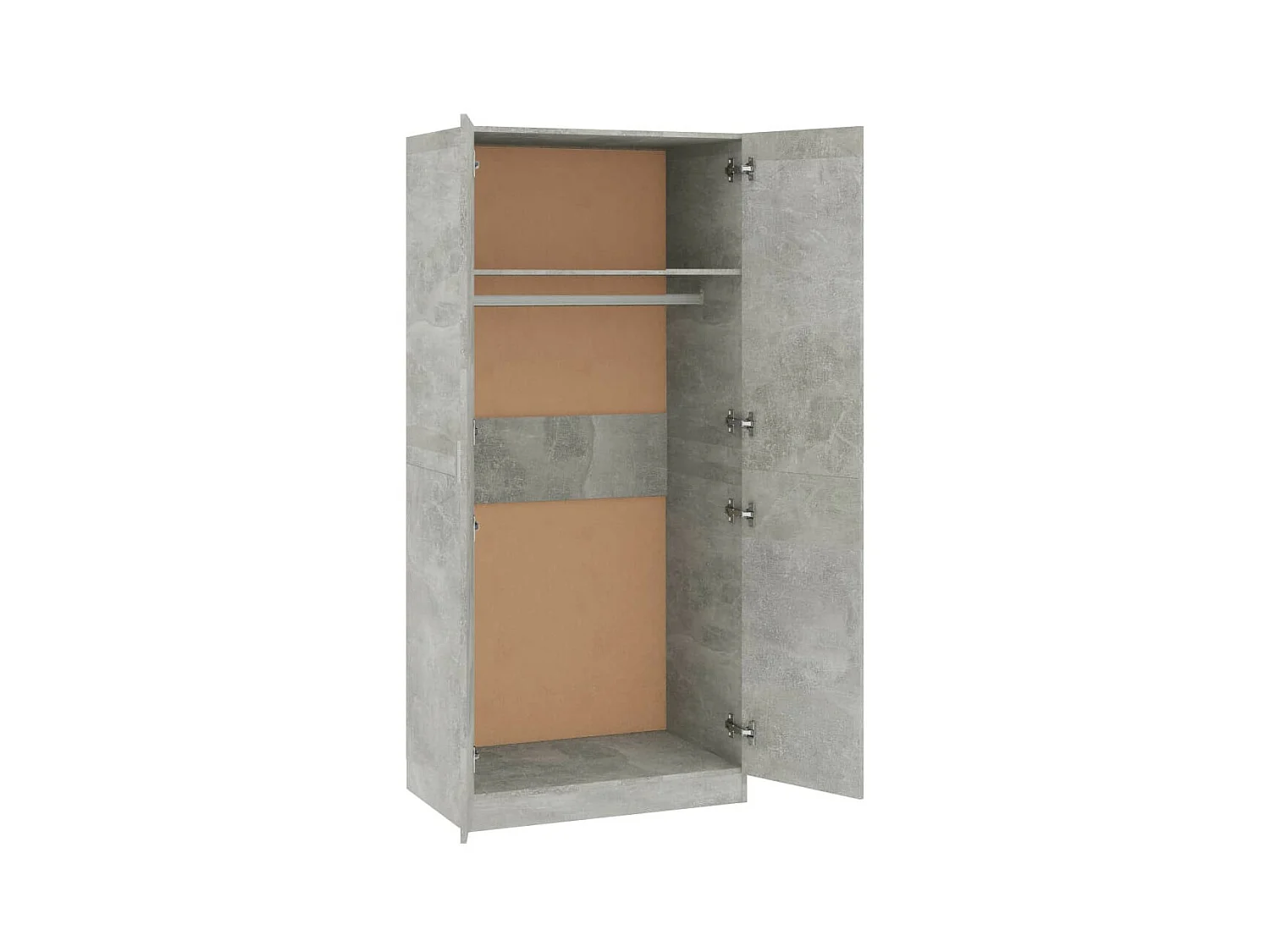 Armoire 2 portes gris béton Pandra 80cm