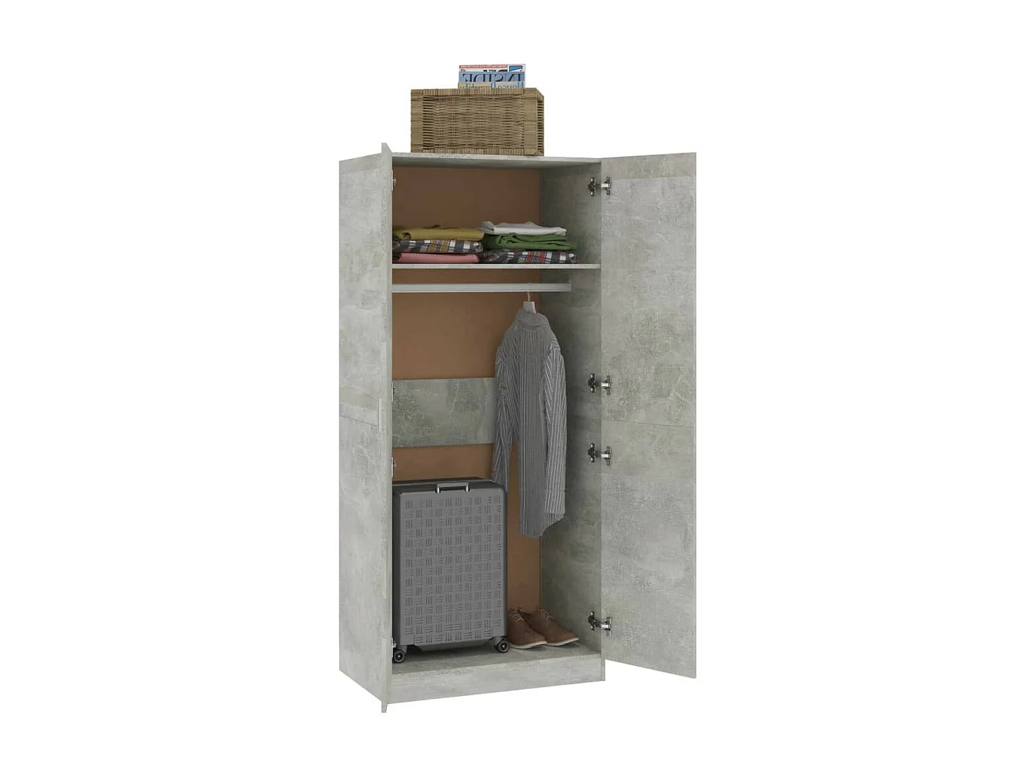 Armoire 2 portes gris béton Pandra 80cm