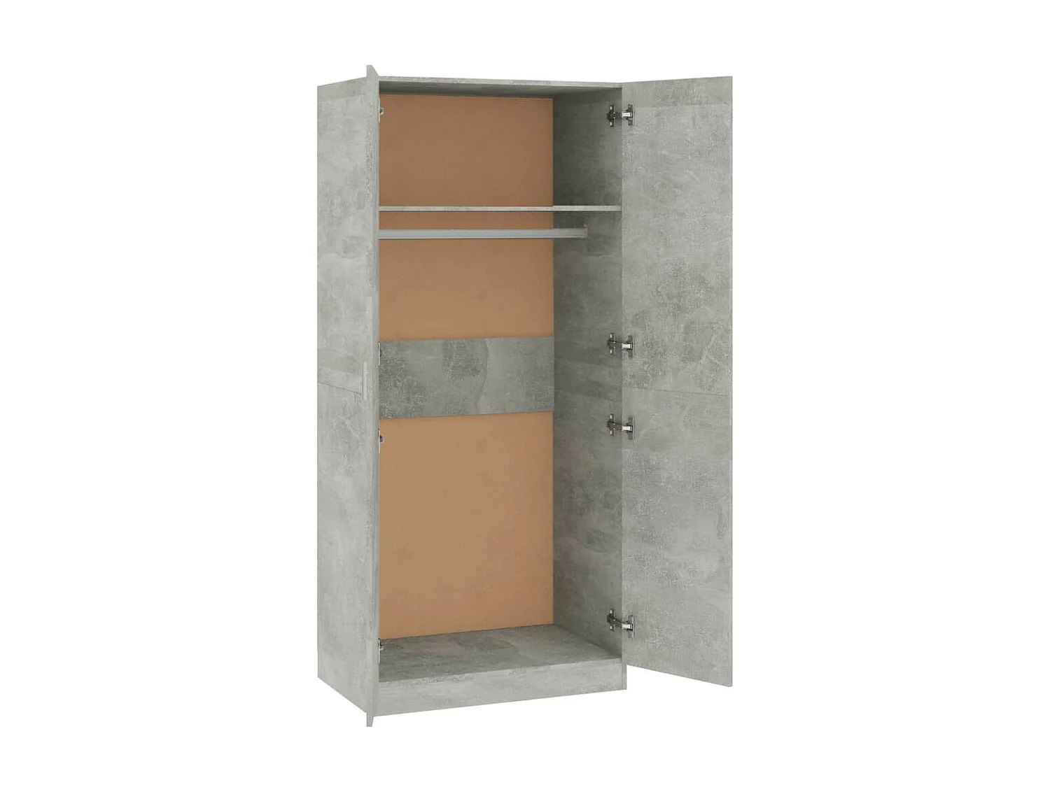 Armoire 2 portes gris béton Pandra 80cm