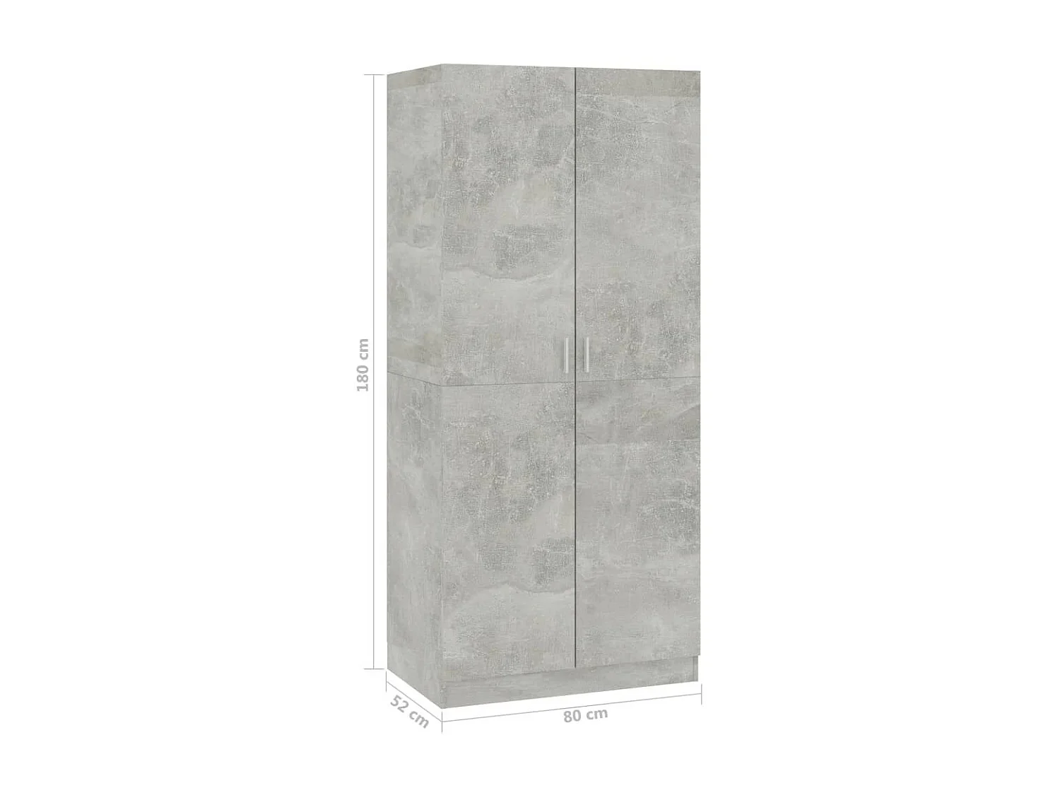 Armoire 2 portes gris béton Pandra 80cm
