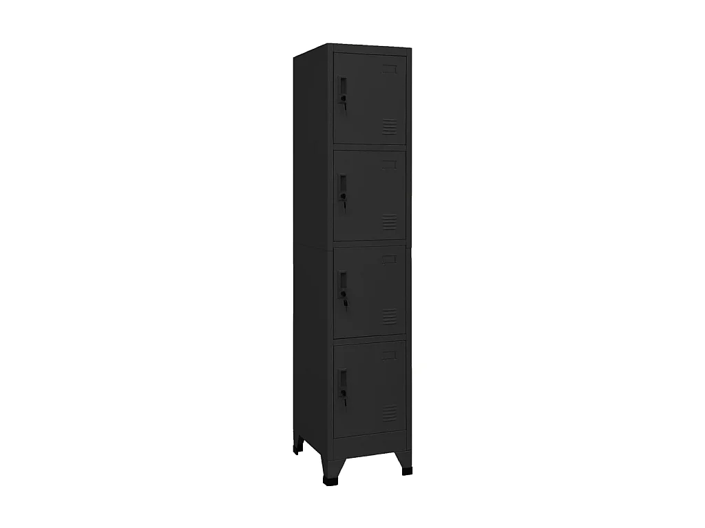 Armoire à casiers Noir 38x45x180 Acier