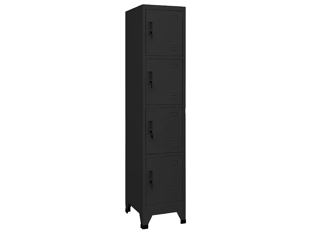 Armoire à casiers Noir 38x45x180 Acier