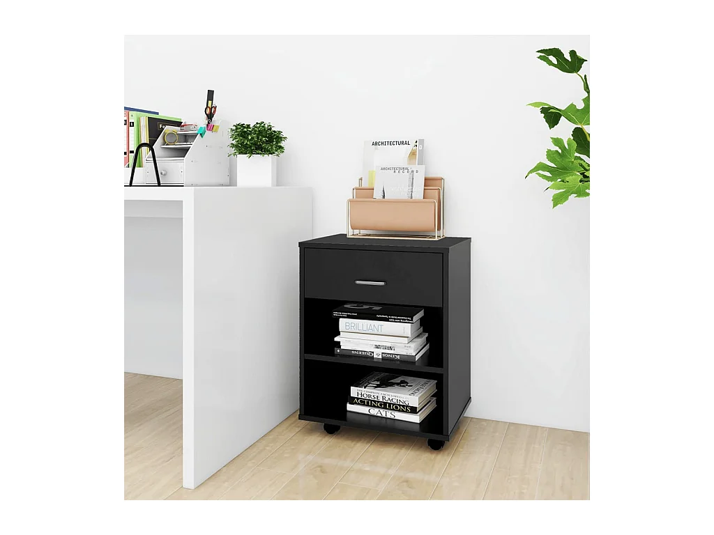 Armoire à roulettes Noir 46x36x59