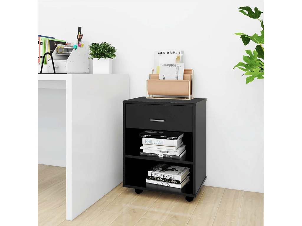 Armoire à roulettes Noir 46x36x59