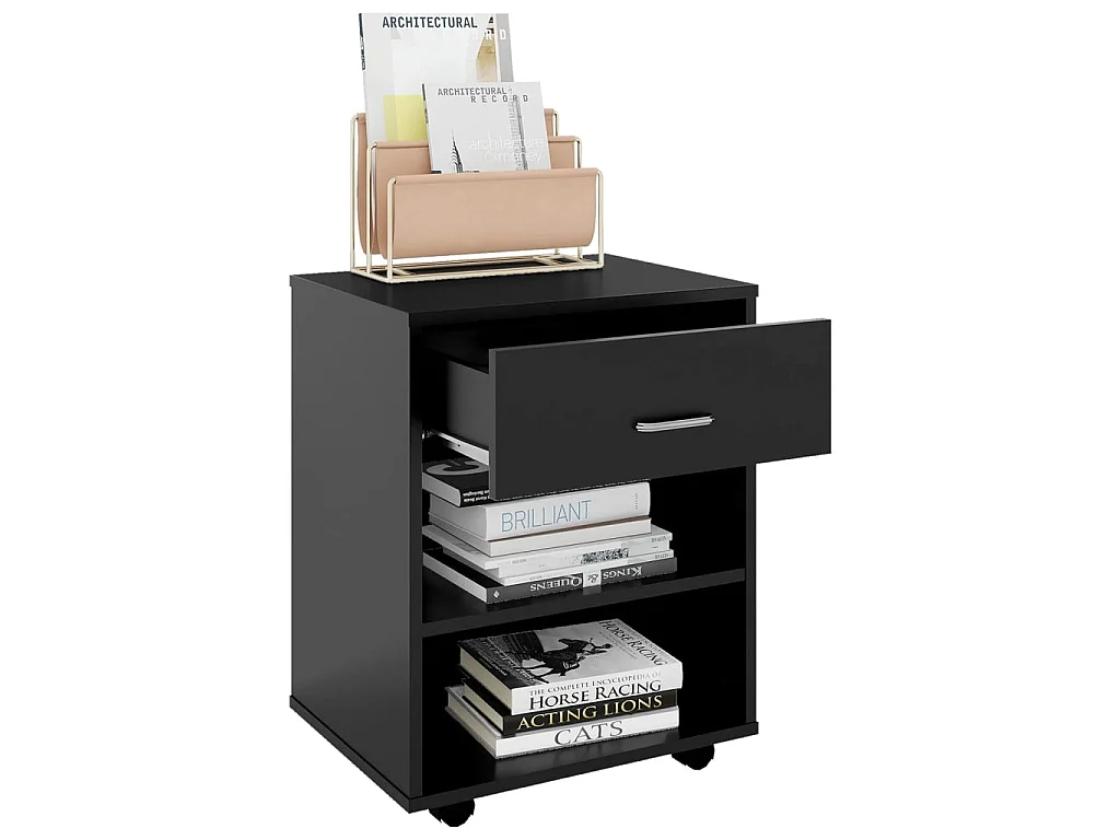 Armoire à roulettes Noir 46x36x59