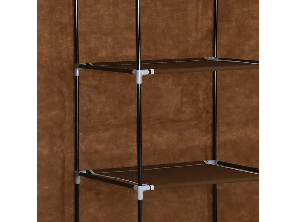 Armoire avec compartiments et barres Marron 150x45x175 Tissu