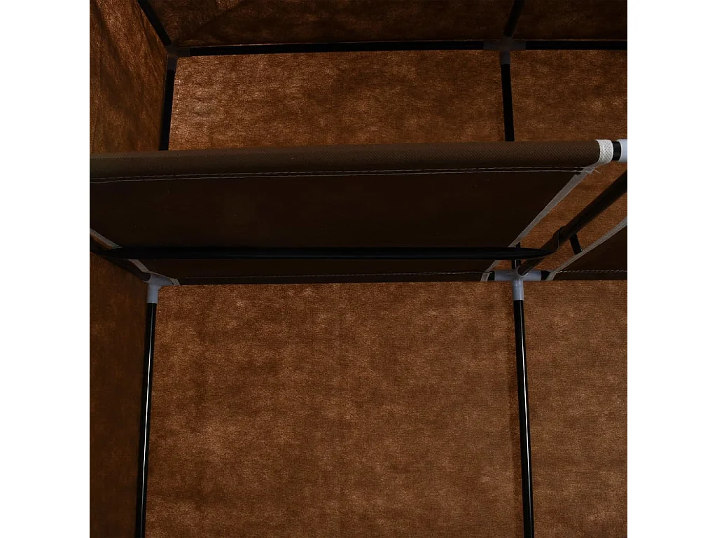 Armoire avec compartiments et barres Marron 150x45x175 Tissu