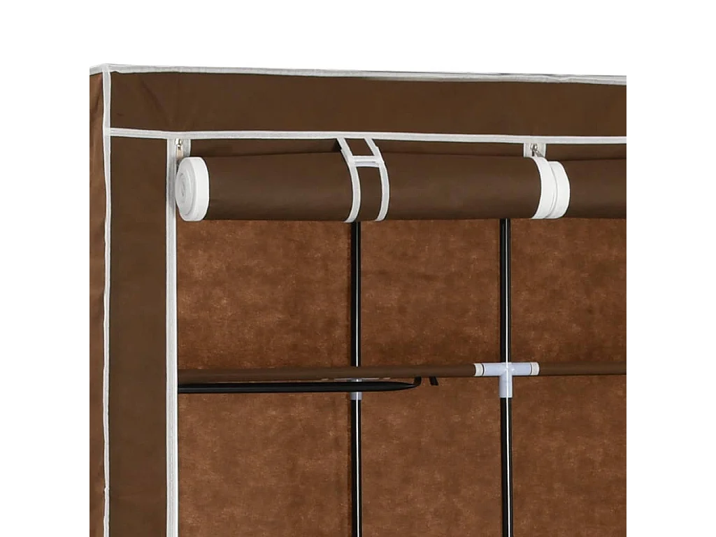 Armoire avec compartiments et barres Marron 150x45x175 Tissu