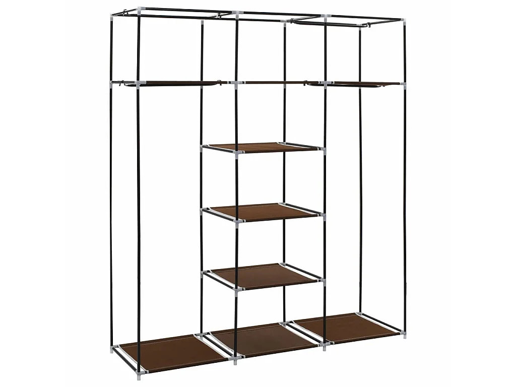 Armoire avec compartiments et barres Marron 150x45x175 Tissu