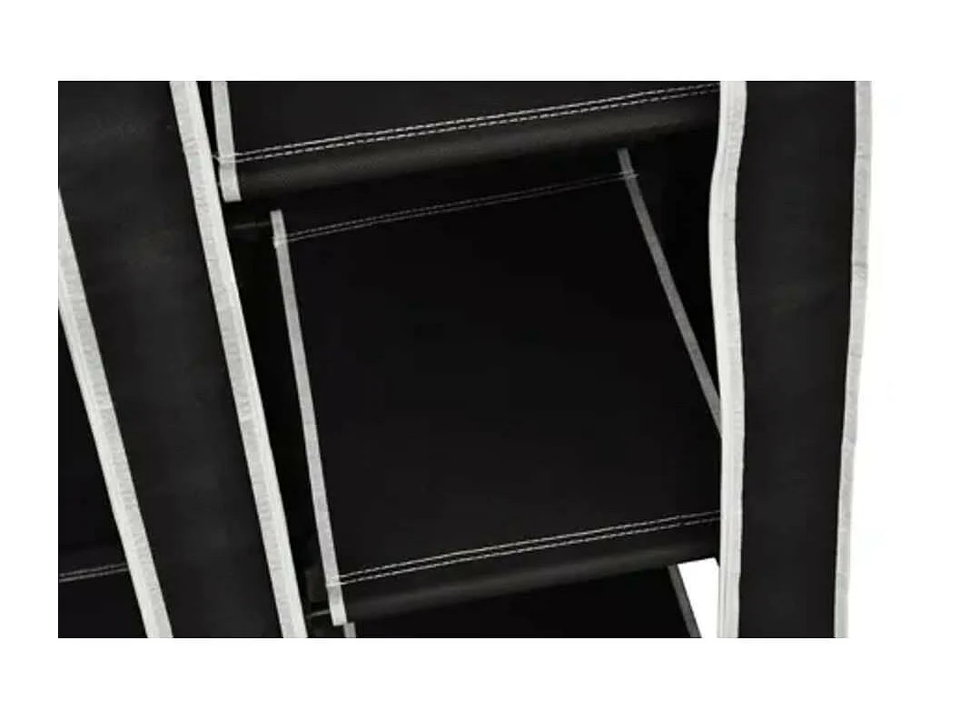 Garde-robe en tissu 2 pcs Noir