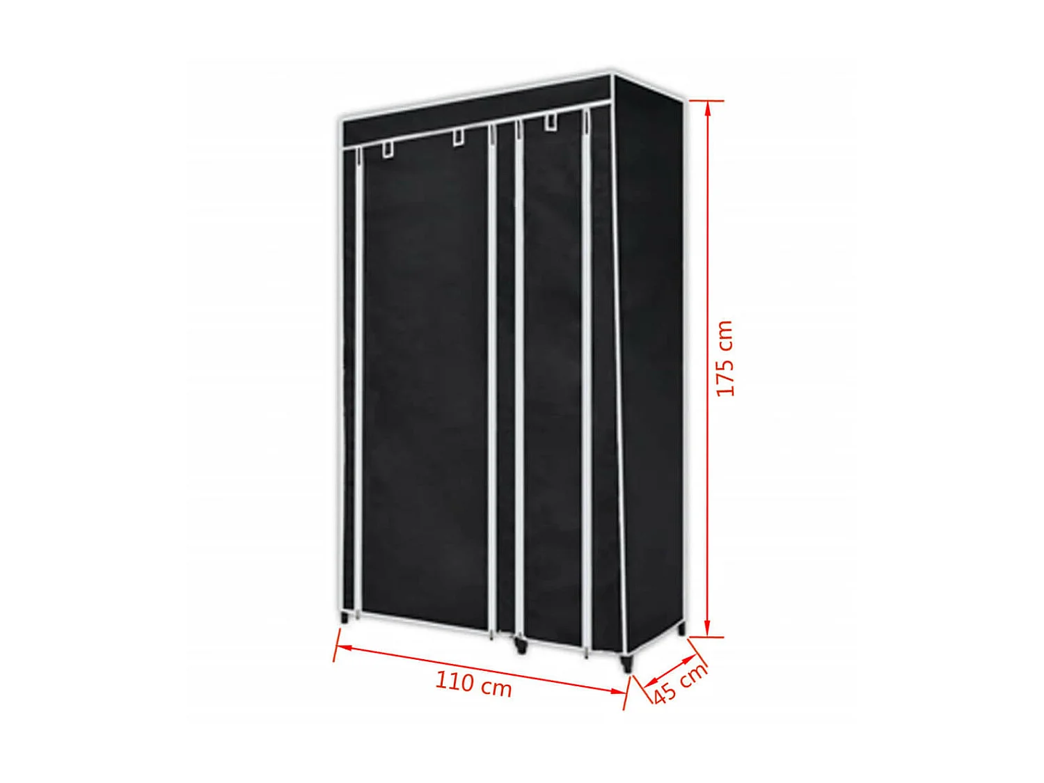 Garde-robe en tissu 2 pcs Noir