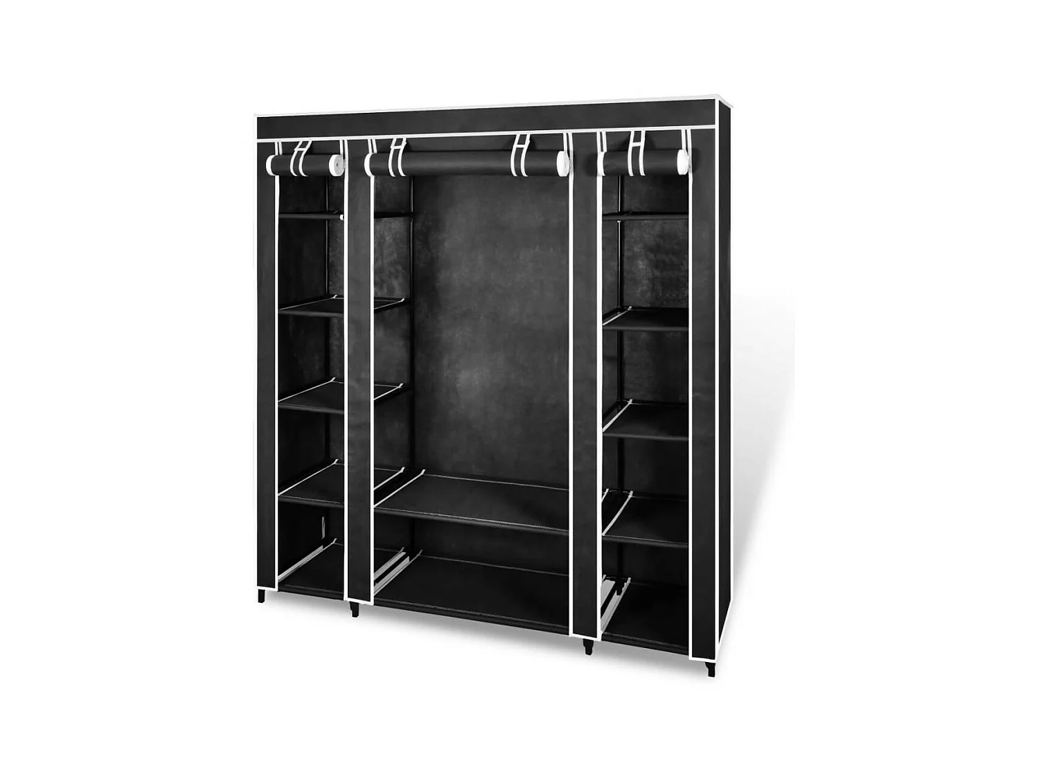 Armoire avec compartiments et tiges 45 x 150x176 Noir