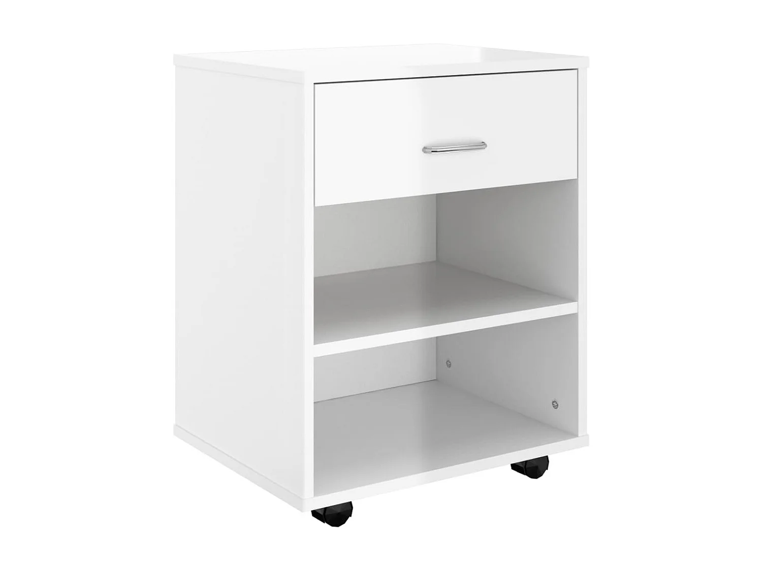 Armoire à roulettes Blanc brillant 46x36x59
