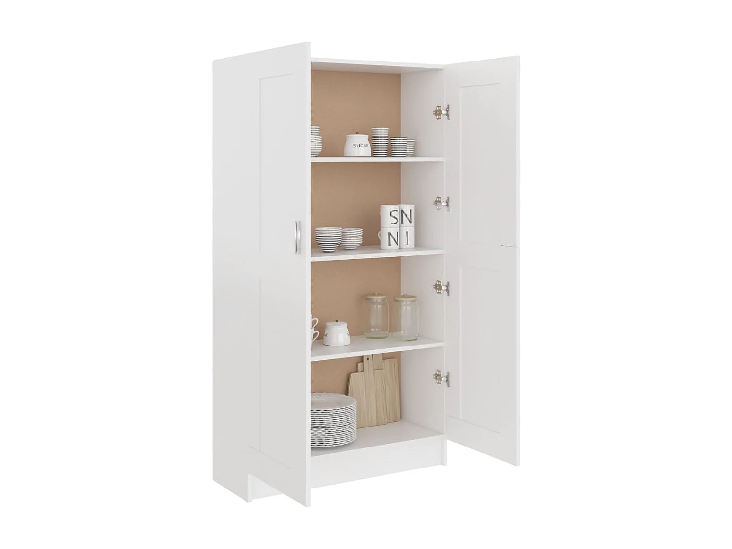 Armoire multifonction mi hauteur 2 portes Kala 82cm - Solution gain de place-Blanc