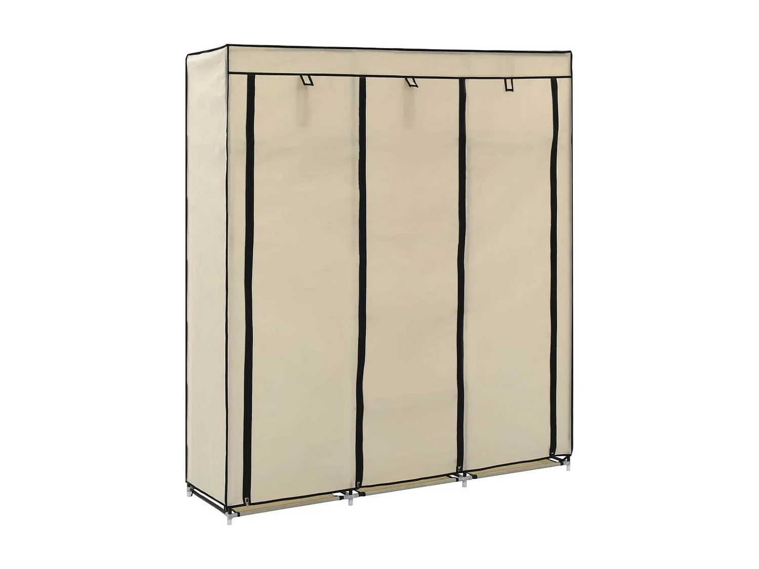 Armoire avec compartiments et barres Crème 150x45x175 Tissu