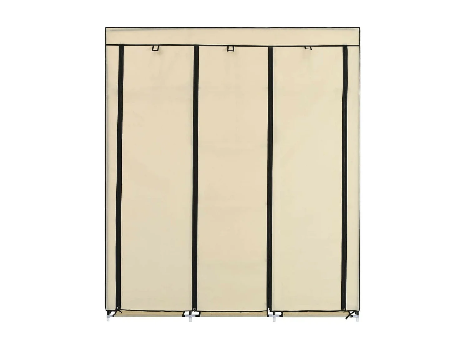 Armoire avec compartiments et barres Crème 150x45x175 Tissu
