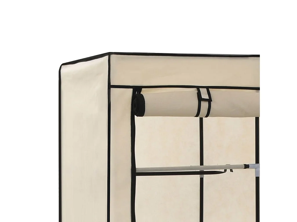 Armoire avec compartiments et barres Crème 150x45x175 Tissu