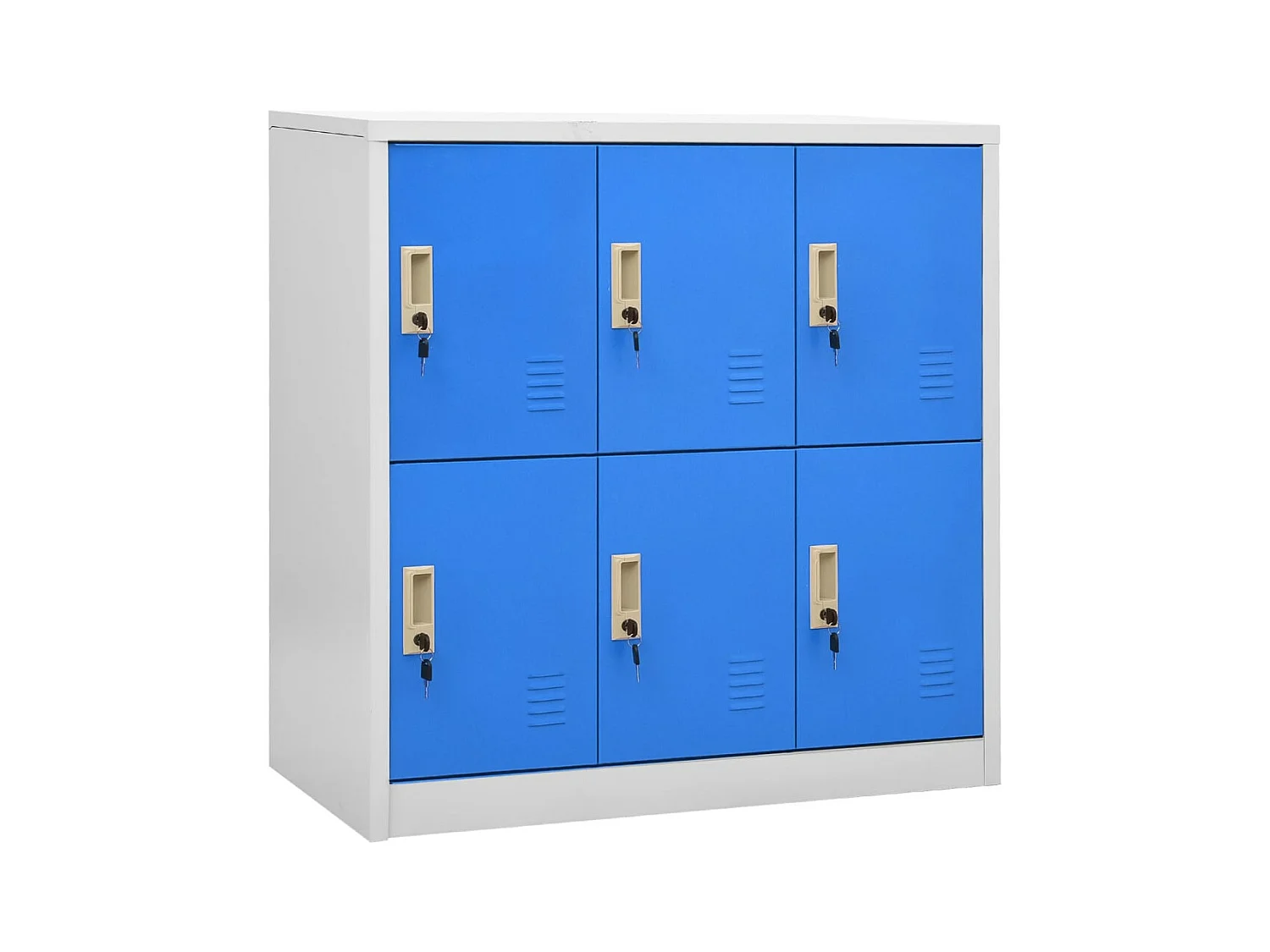 Armoire à 6 casiers Gris clair et bleu 90x45x92,5 Acier