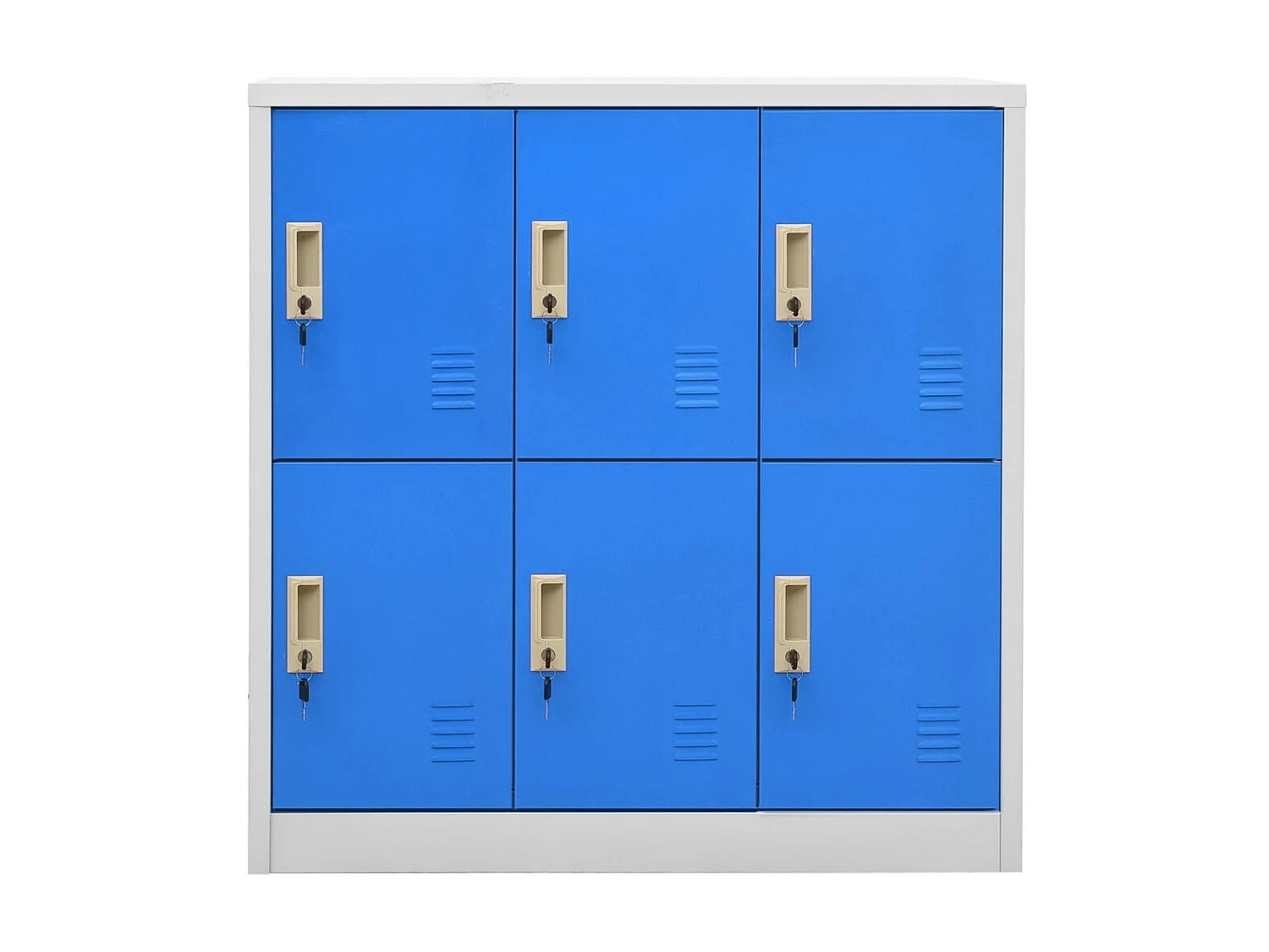 Lockerkast 90x45x92,5 cm staal lichtgrijs en blauw