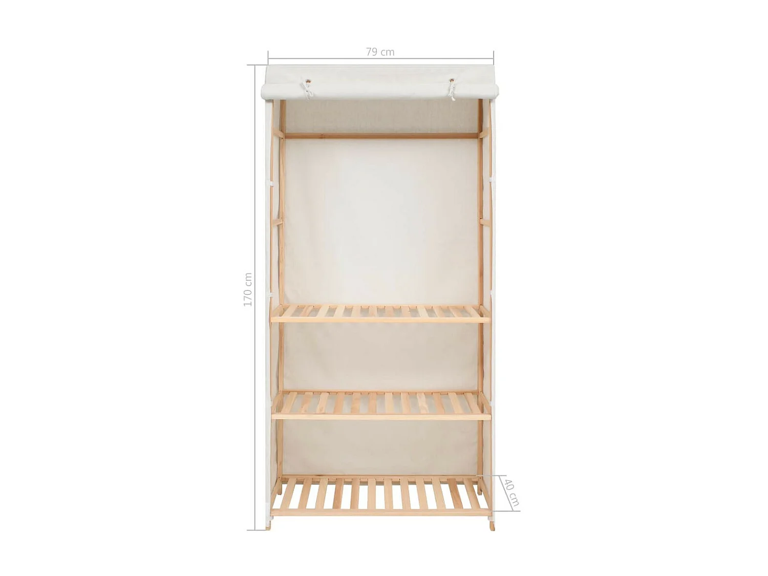 Garde-robe à 3 niveaux 79 x 40x170